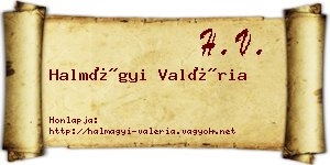 Halmágyi Valéria névjegykártya